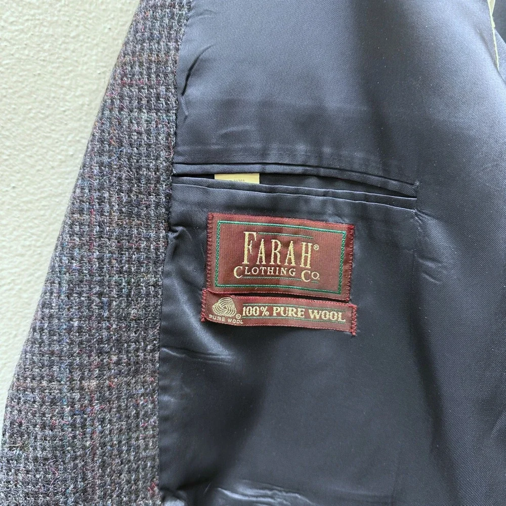 Vintage Farah Clothing Co. Multicolor Wool Tweed Sport Coat‎ 42R